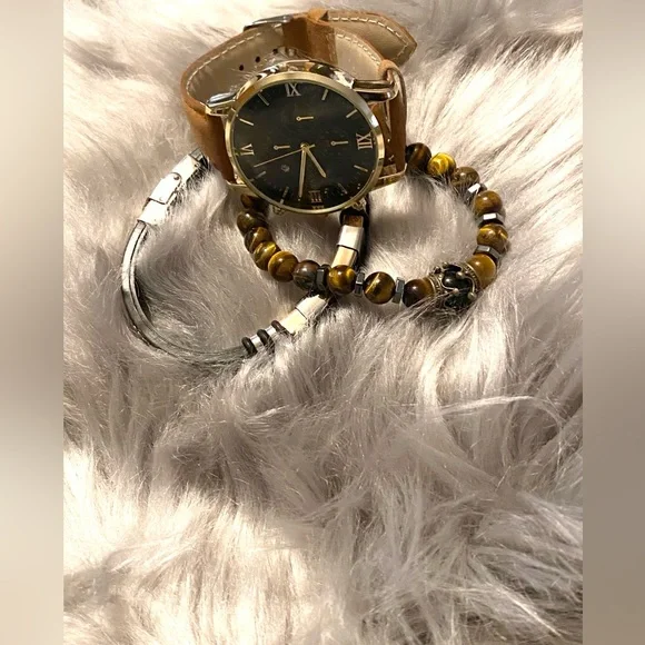 Brown Men’s Watch and Bracelet Set - Picture 5 of 10